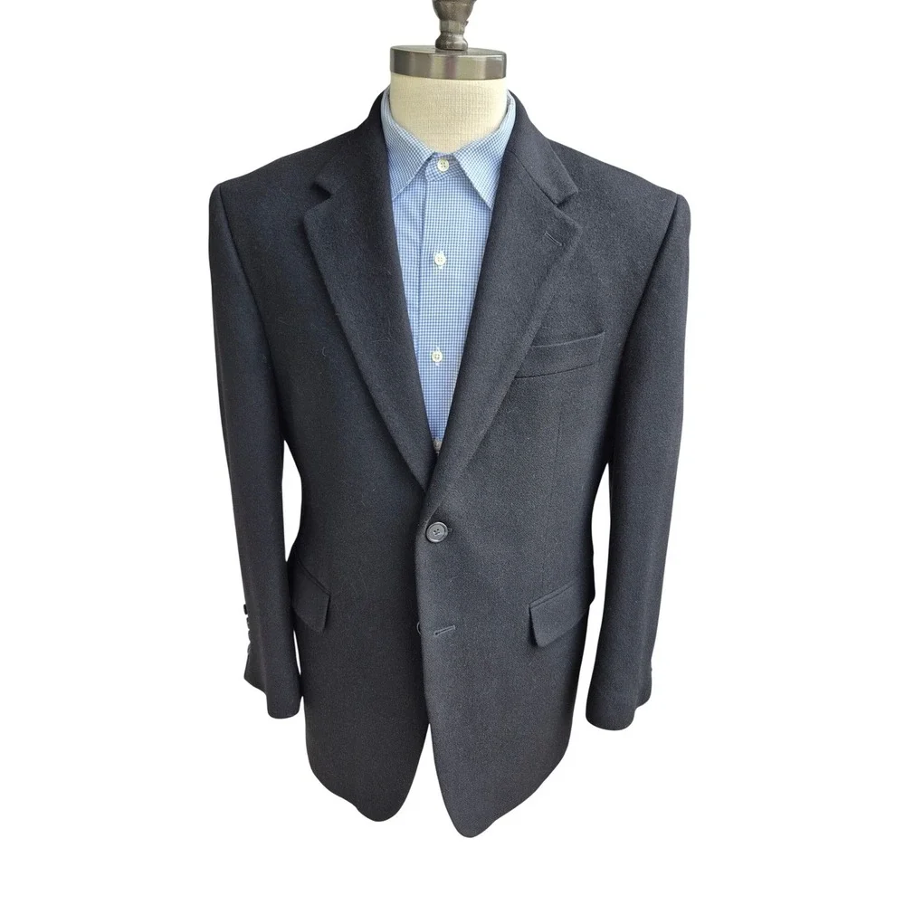 Ralph‎ Lauren Loro Piana Camel Hair Blazer Mens 42S Charcoal Black Sport Coat